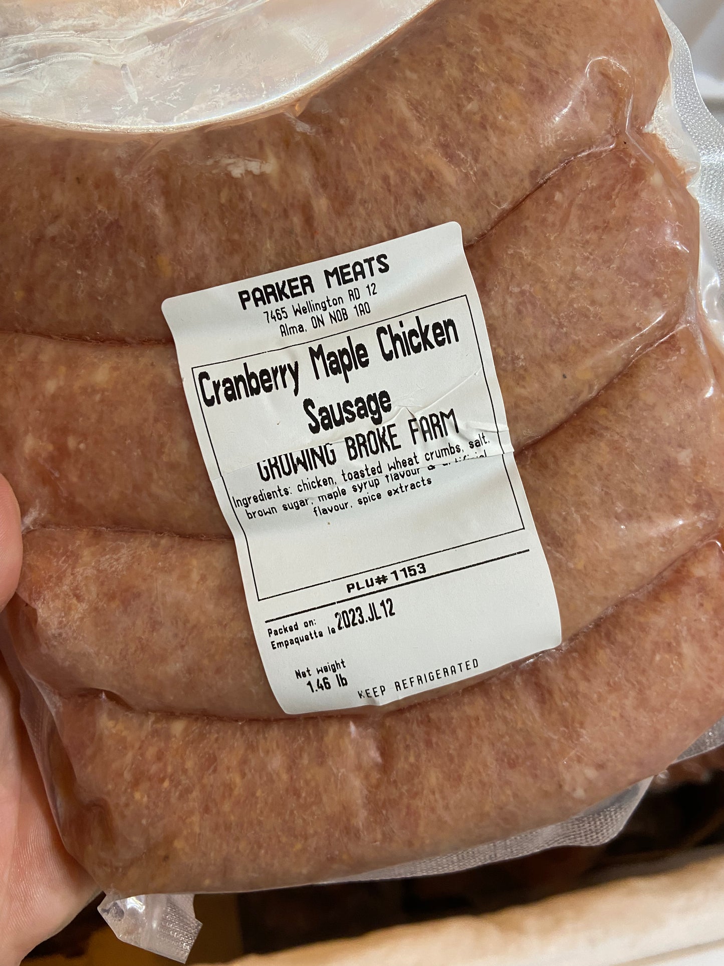 Chicken Maple Cranberry Sausages