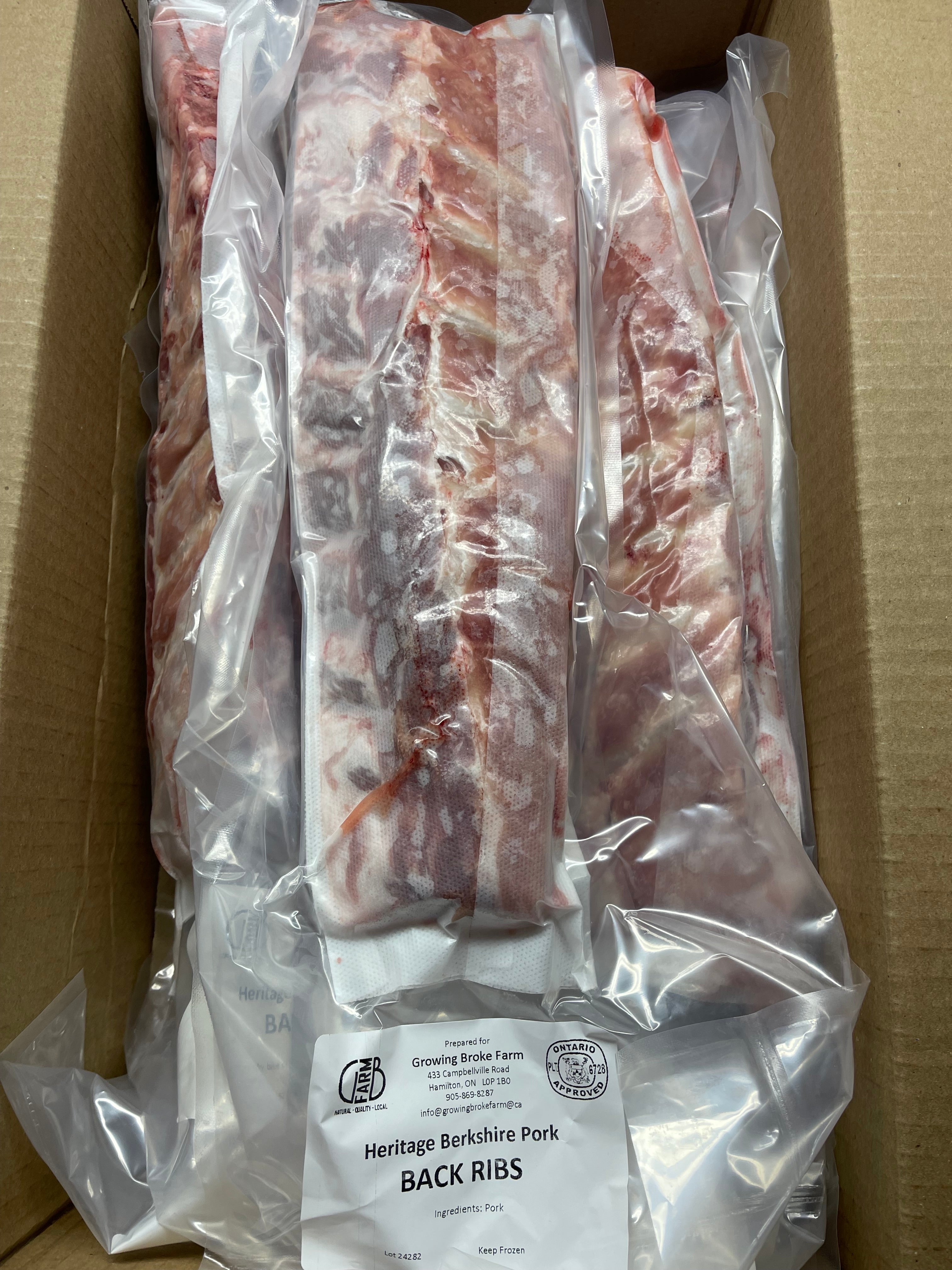 Packing House Rib Berkshire Pork Ribs β Growing Broke Farm